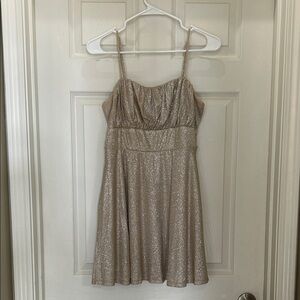 Trixxi Glittering Gold Strapless Dress